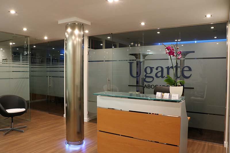 Recepción de la sede de Ugarte Abogados en Fuente del Berro
